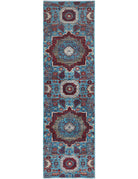 Mamluk 2' 9" X 9' 8" Hand-Knotted Wool Rug 2' 9" X 9' 8" (84 X 295) / Teal / Red