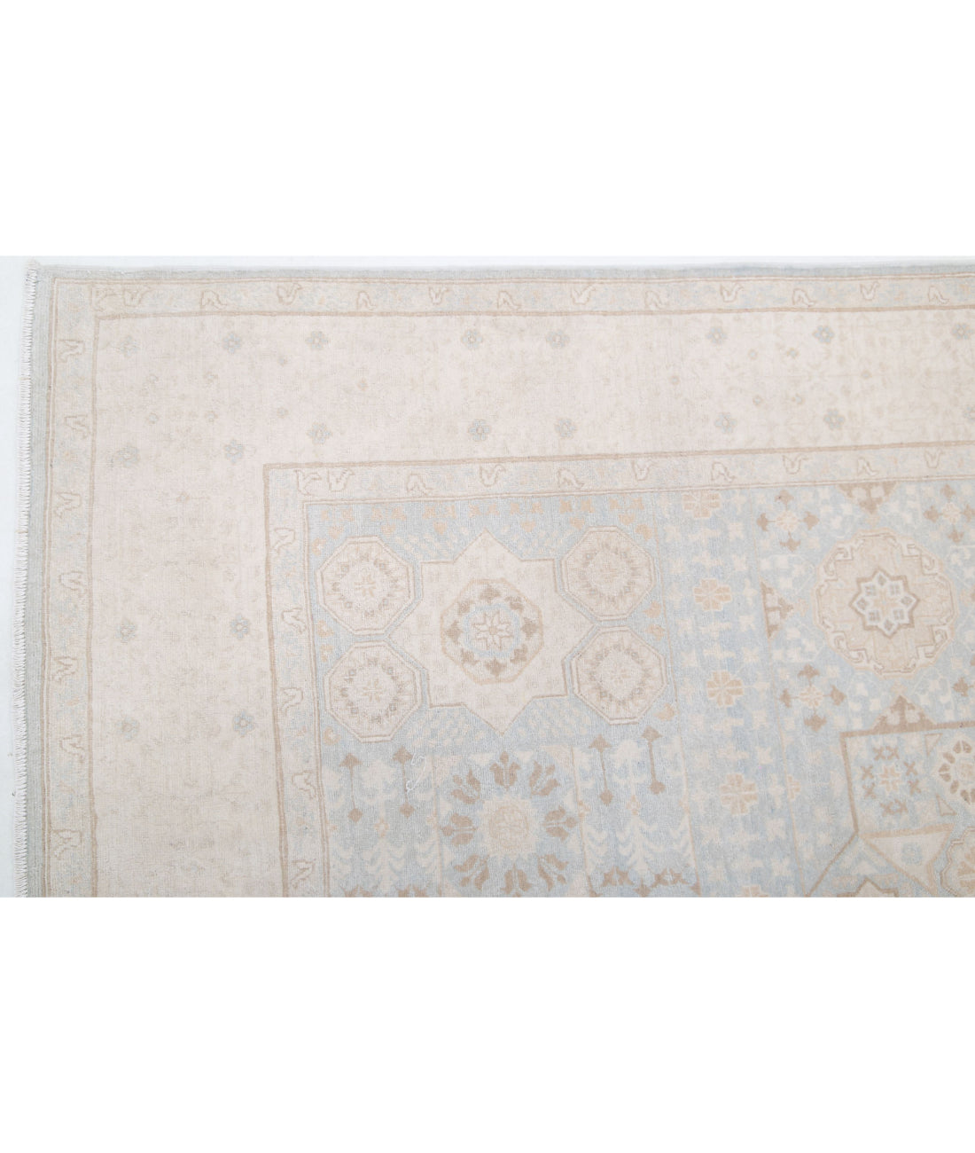 Mamluk 6'3'' X 9'4'' Hand-Knotted Wool Rug 6'3'' x 9'4'' (188 X 280) / Blue / Ivory