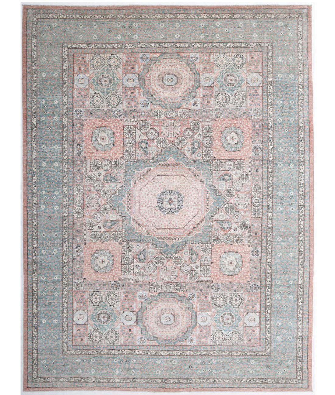 Mamluk 8'1'' X 11'1'' Hand-Knotted Wool Rug 8'1'' x 11'1'' (243 X 333) / Pink / N/A