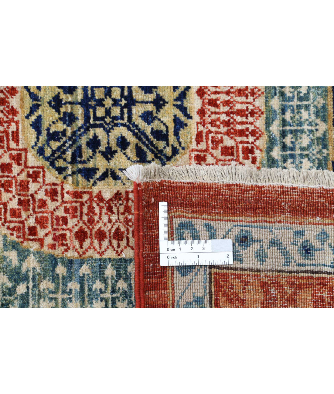 Mamluk 9'10'' X 13'3'' Hand-Knotted Wool Rug 9'10'' x 13'3'' (295 X 398) / Rust / Blue