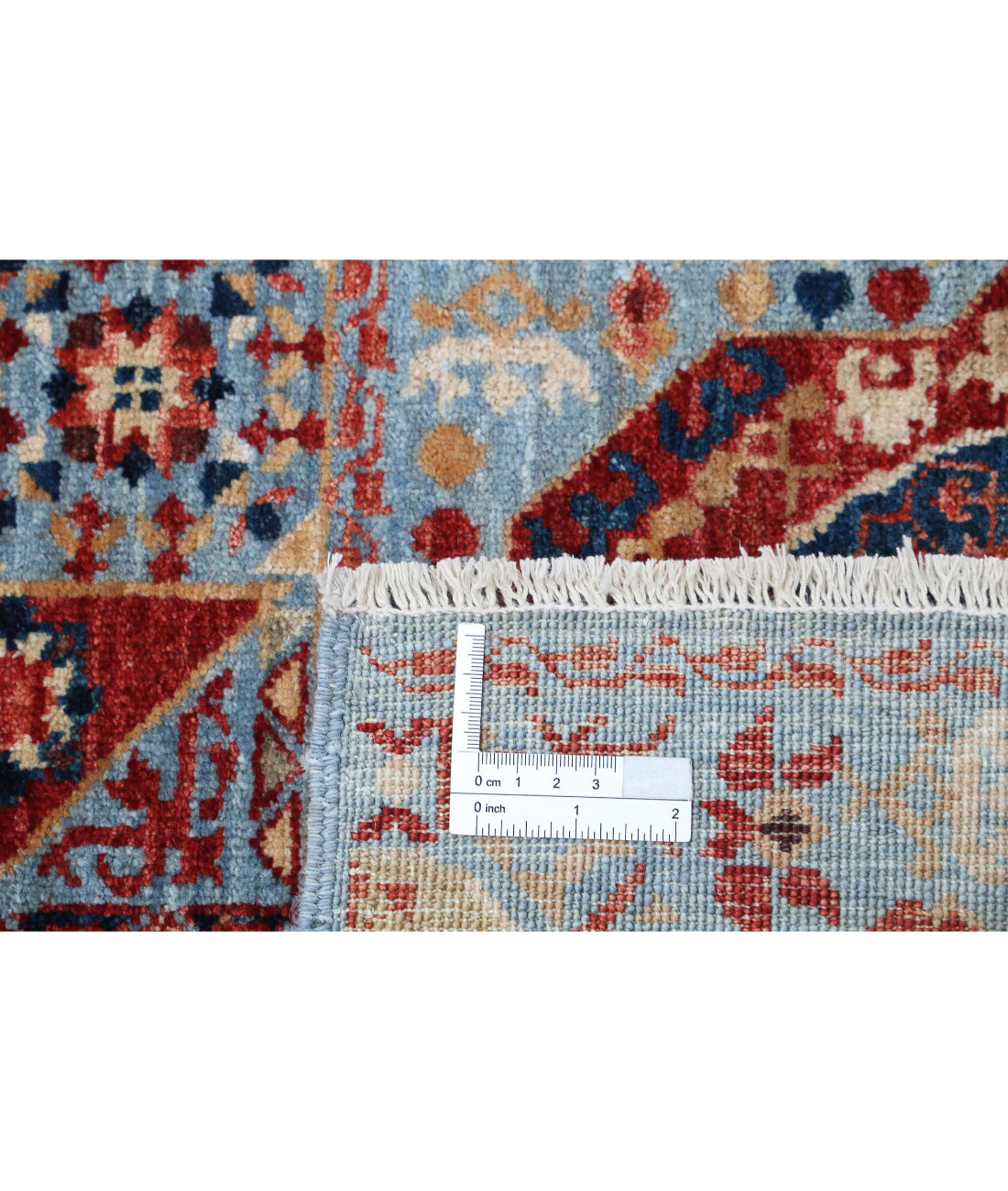Mamluk 2'6'' X 9'6'' Hand-Knotted Wool Rug 2'6'' x 9'6'' (75 X 285) / Teal / Blue
