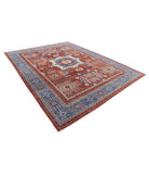 Mamluk 9'2'' X 11'8'' Hand-Knotted Wool Rug 9'2'' x 11'8'' (275 X 350) / Rust / Blue