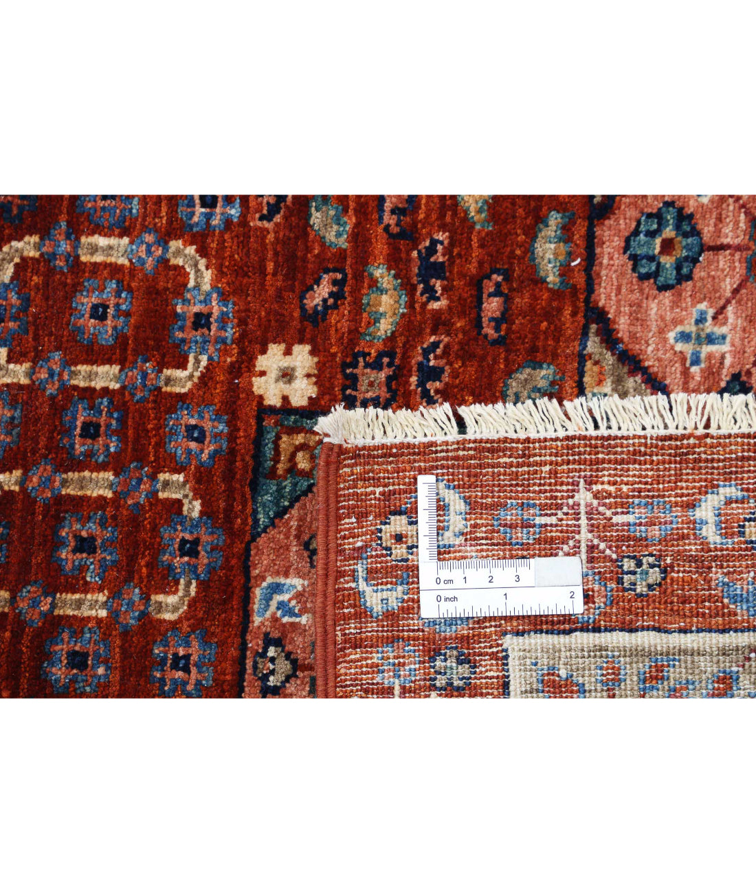 Mamluk 9'2'' X 11'8'' Hand-Knotted Wool Rug 9'2'' x 11'8'' (275 X 350) / Rust / Blue