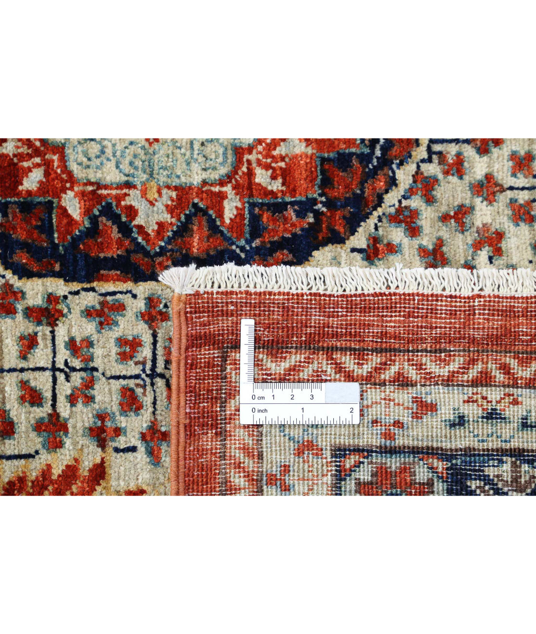 Mamluk 4'11'' X 10'9'' Hand-Knotted Wool Rug 4'11'' x 10'9'' (148 X 323) / Rust / Blue