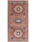 Mamluk 4'11'' X 10'9'' Hand-Knotted Wool Rug 4'11'' x 10'9'' (148 X 323) / Rust / Blue