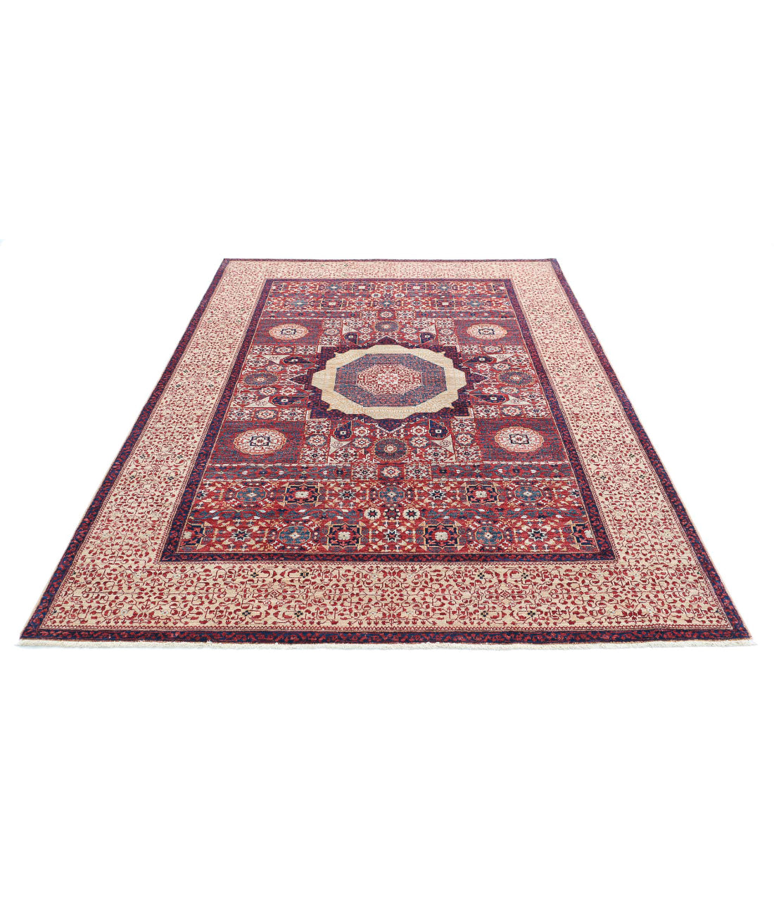 Mamluk 6'0'' X 8'8'' Hand-Knotted Wool Rug 6'0'' x 8'8'' (180 X 260) / Gold / Red