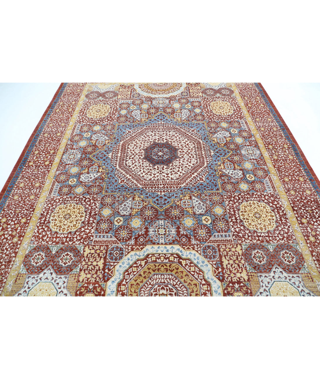Mamluk 8'0'' X 10'2'' Hand-Knotted Wool Rug 8'0'' x 10'2'' (240 X 305) / Red / Gold