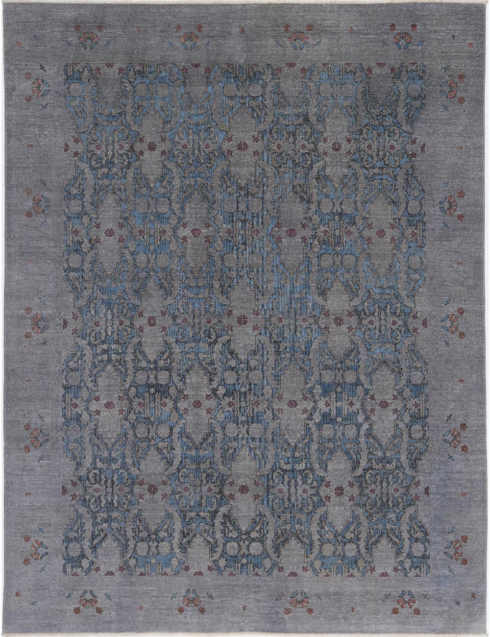 Onyx 7' 8" X 9' 9" Hand-Knotted Wool Rug 7' 8" X 9' 9" (234 X 297) / Blue / Grey