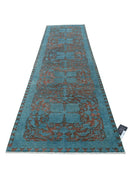 Onyx 3' 5" X 13' 1" Hand-Knotted Wool Rug 3' 5" X 13' 1" (104 X 399) / Teal / Brown