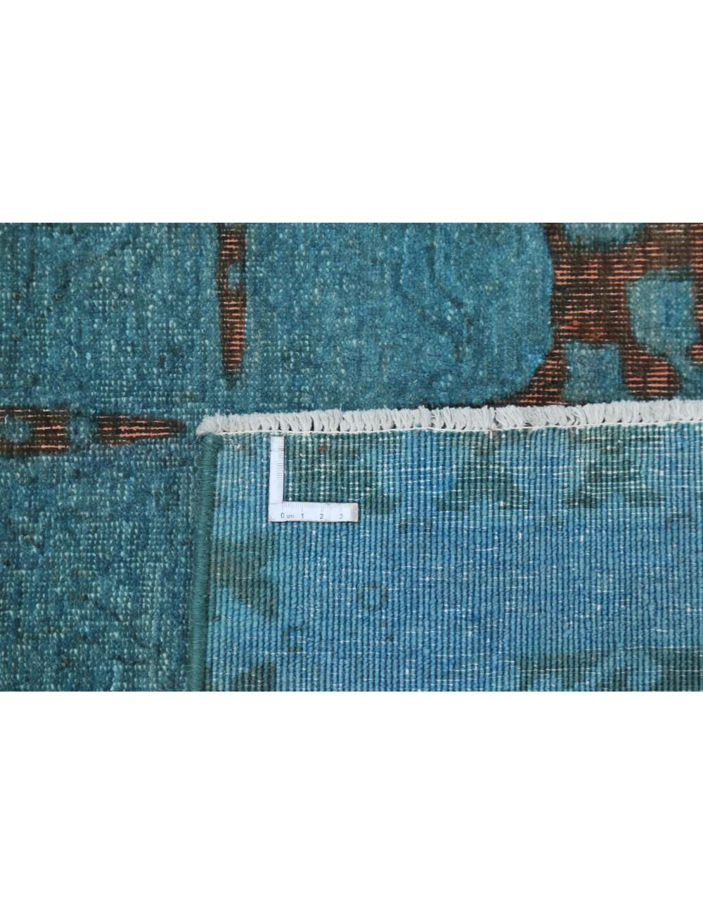 Onyx 3' 5" X 13' 1" Hand-Knotted Wool Rug 3' 5" X 13' 1" (104 X 399) / Teal / Brown