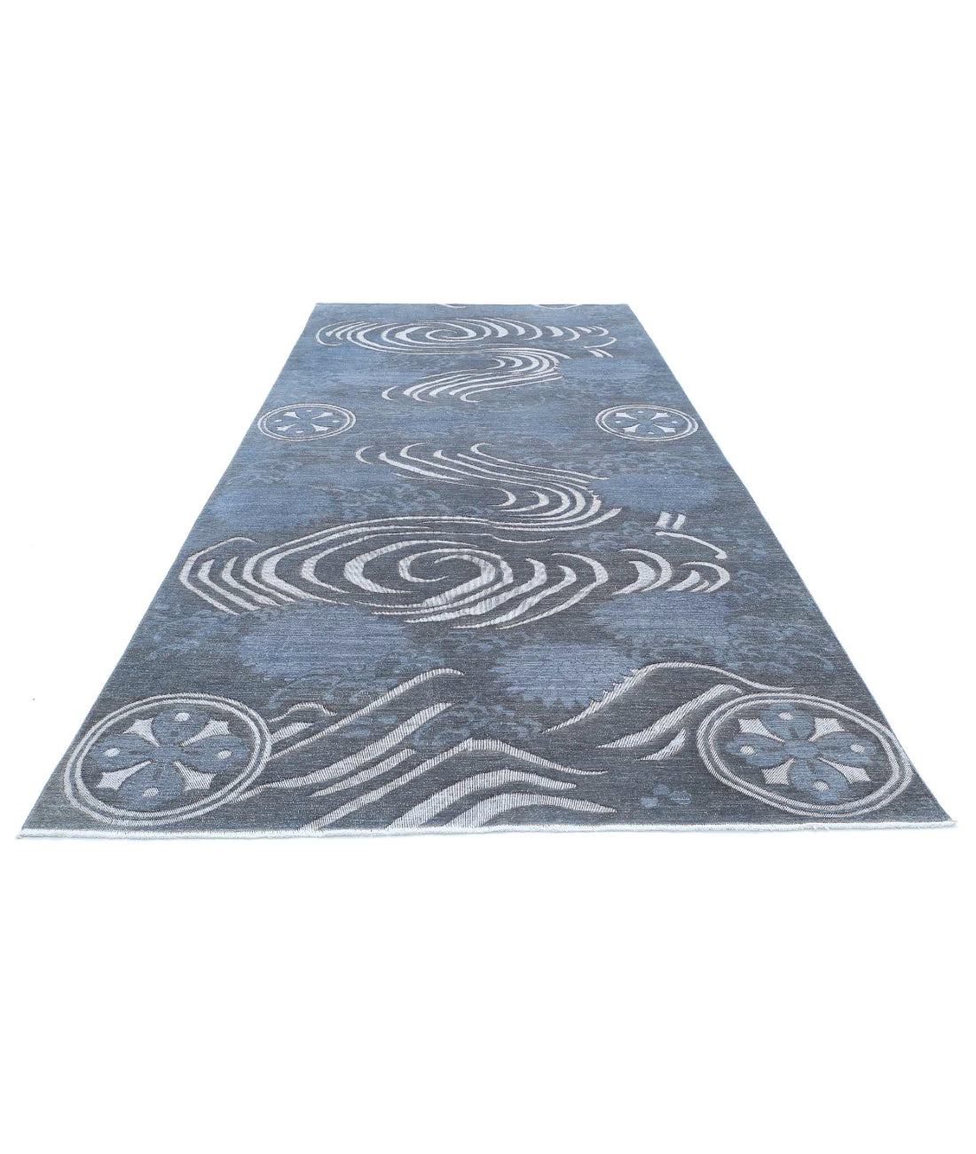 Onyx 6'2'' X 14'6'' Hand-Knotted Wool Rug 6'2'' x 14'6'' (185 X 435) / Grey / Charcoal