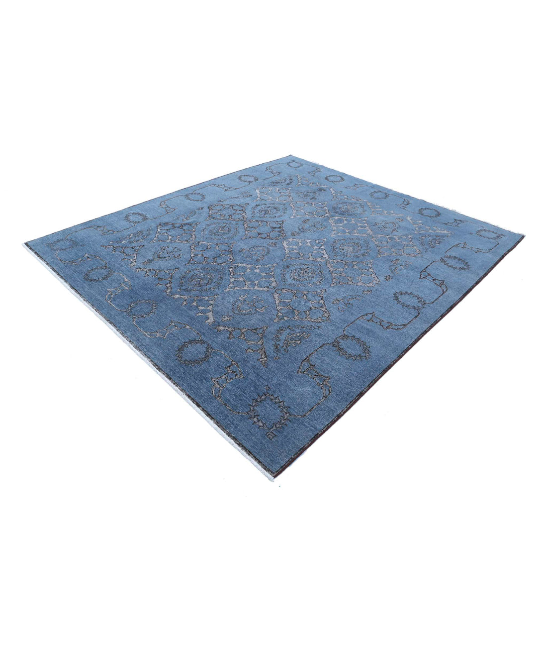 Onyx 7'10'' X 8'10'' Hand-Knotted Wool Rug 7'10'' x 8'10'' (235 X 265) / Blue / Grey