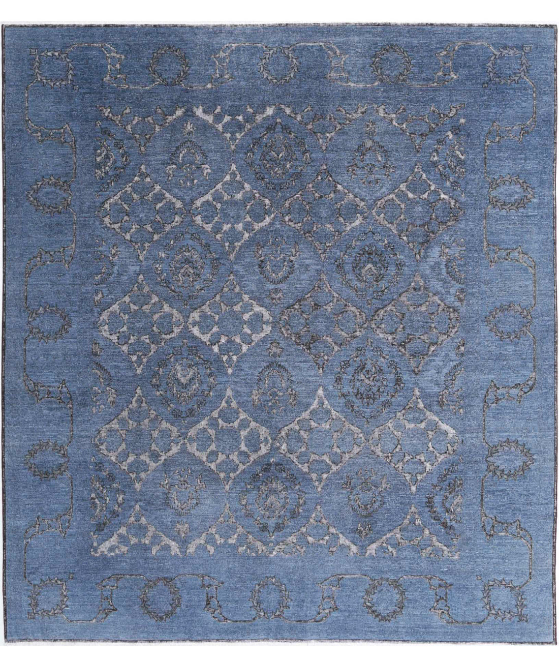 Onyx 7'10'' X 8'10'' Hand-Knotted Wool Rug 7'10'' x 8'10'' (235 X 265) / Blue / Grey