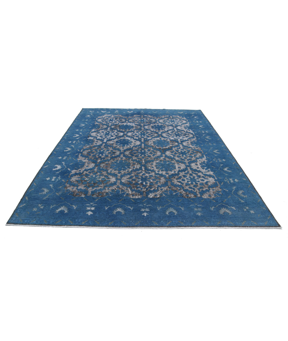 Onyx 7'10'' X 9'8'' Hand-Knotted Wool Rug 7'10'' x 9'8'' (235 X 290) / Blue / Blue