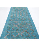 Onyx 3'11'' X 18'7'' Hand-Knotted Wool Rug 3'11'' x 18'7'' (118 X 558) / Teal / Teal