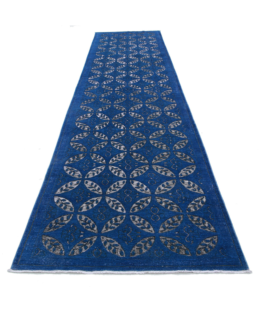 Onyx 3'9'' X 16'7'' Hand-Knotted Wool Rug 3'9'' x 16'7'' (113 X 498) / Blue / Blue