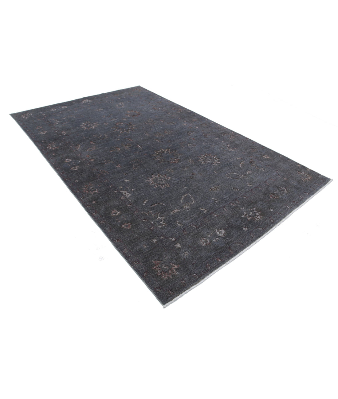 Onyx 6'3'' X 10'1'' Hand-Knotted Wool Rug 6'3'' x 10'1'' (188 X 303) / Grey / Grey