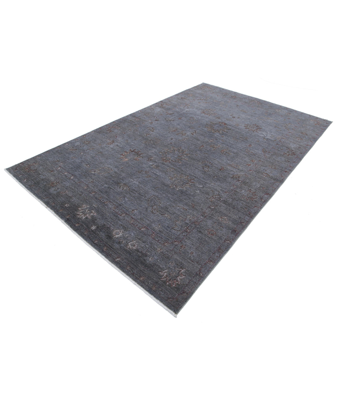 Onyx 6'3'' X 10'1'' Hand-Knotted Wool Rug 6'3'' x 10'1'' (188 X 303) / Grey / Grey