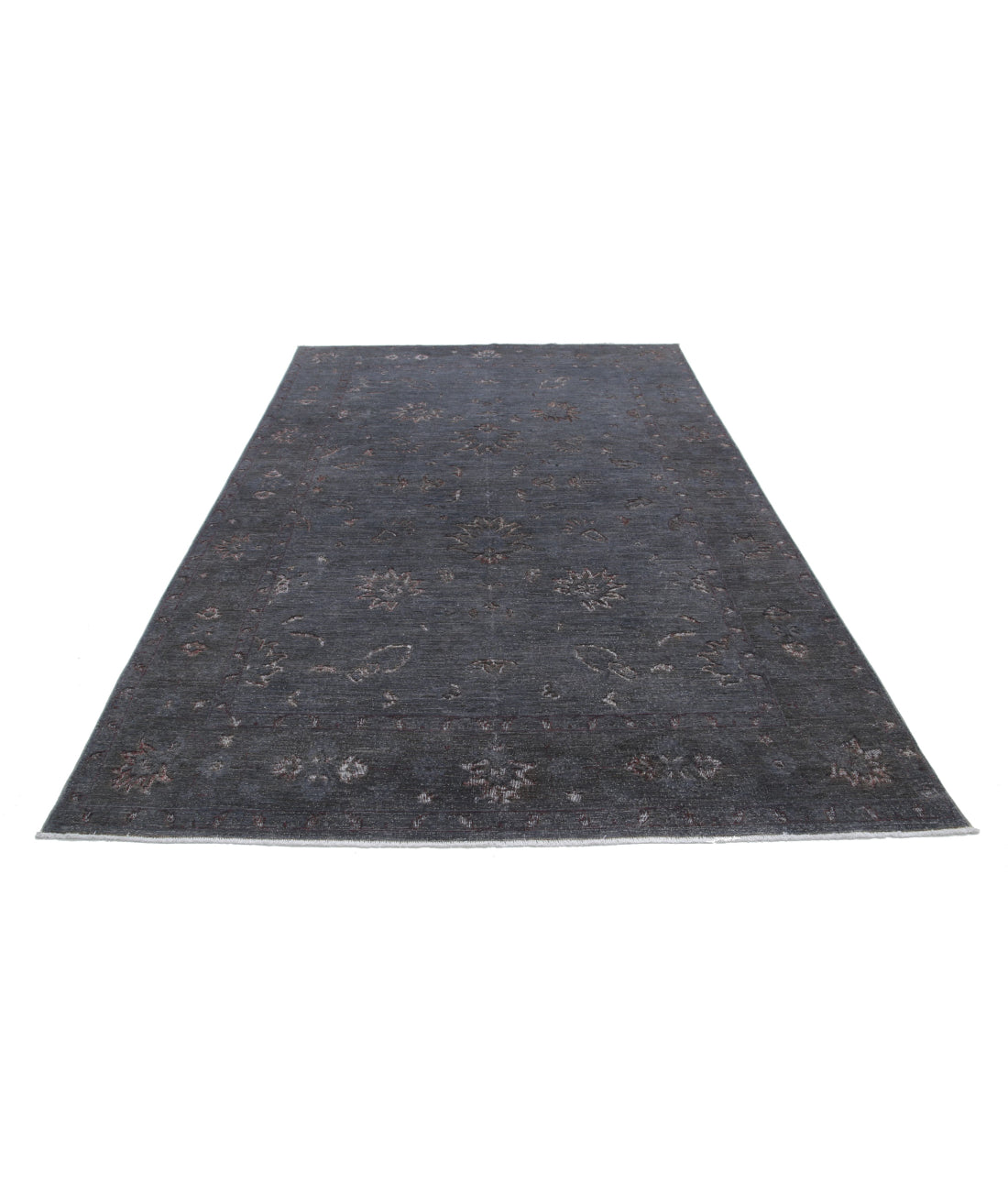 Onyx 6'3'' X 10'1'' Hand-Knotted Wool Rug 6'3'' x 10'1'' (188 X 303) / Grey / Grey