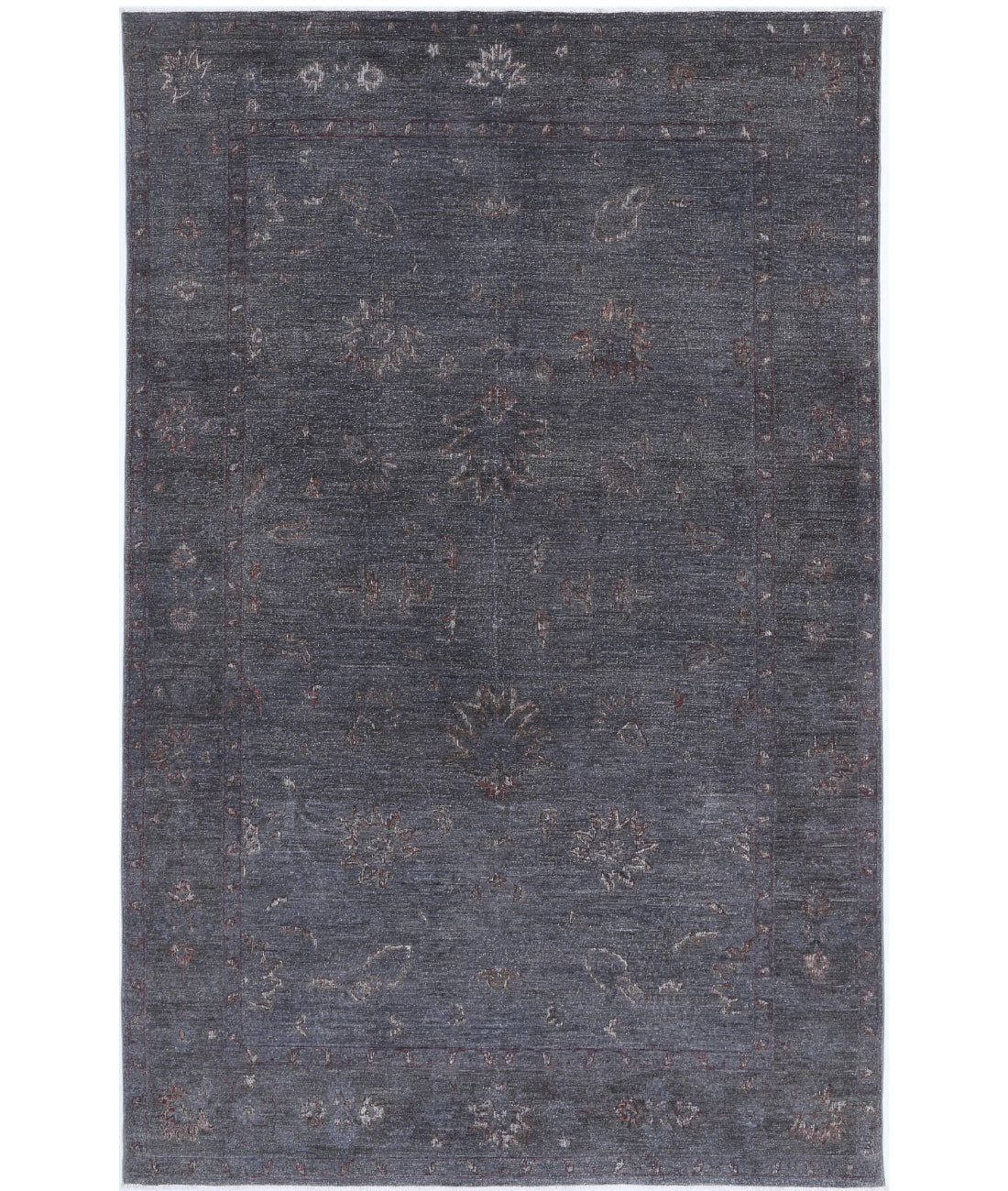 Onyx 6'3'' X 10'1'' Hand-Knotted Wool Rug 6'3'' x 10'1'' (188 X 303) / Grey / Grey