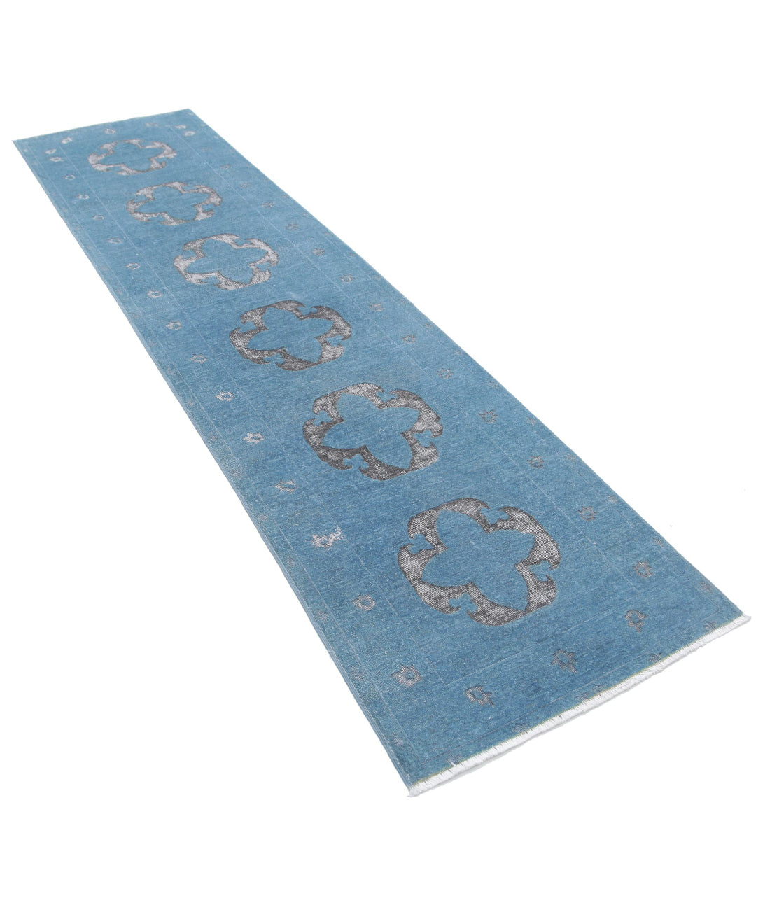 Onyx 2'6'' X 9'9'' Hand-Knotted Wool Rug 2'6'' x 9'9'' (75 X 293) / Blue / Blue