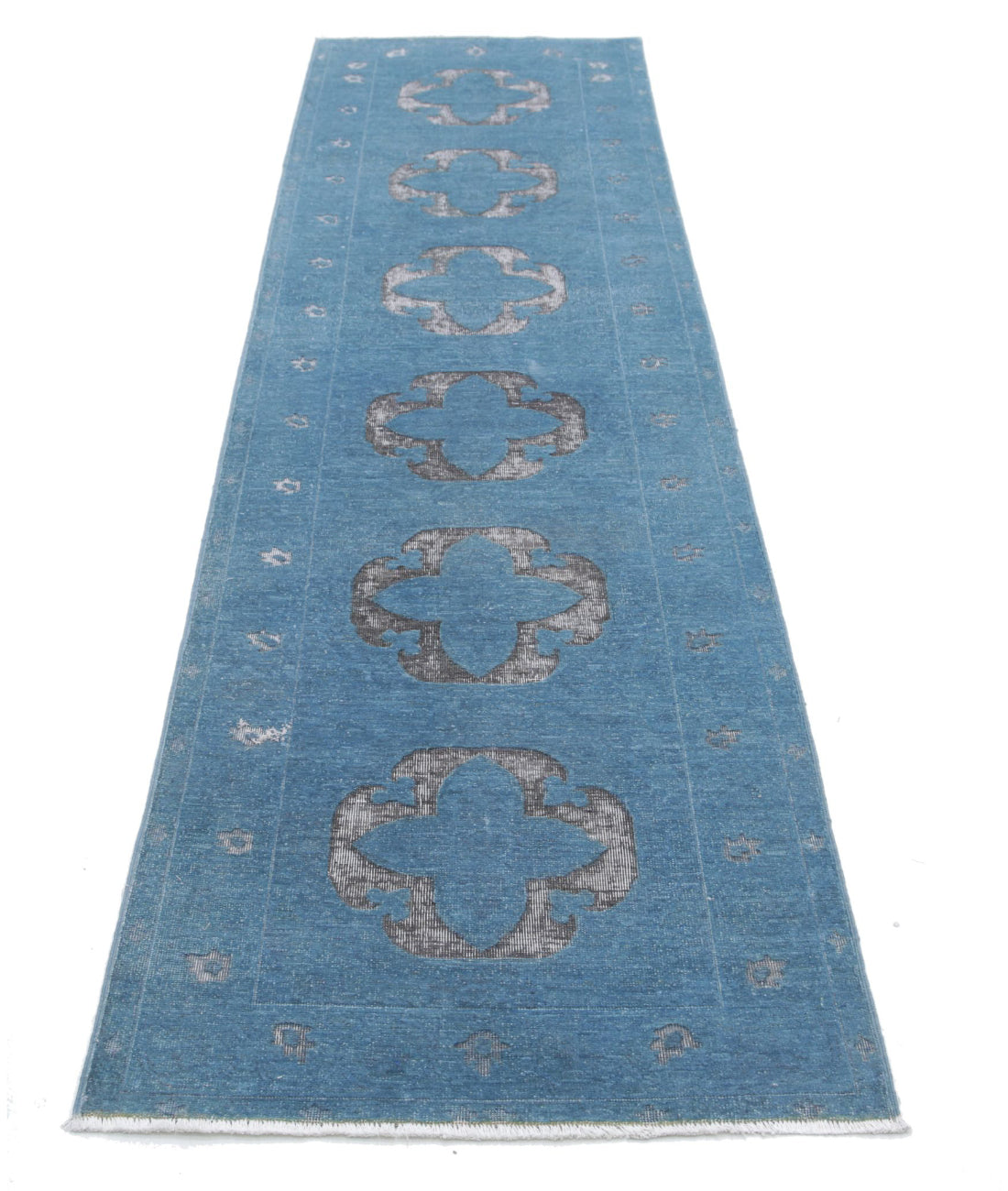 Onyx 2'6'' X 9'9'' Hand-Knotted Wool Rug 2'6'' x 9'9'' (75 X 293) / Blue / Blue