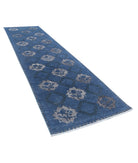 Onyx 3'10'' X 14'2'' Hand-Knotted Wool Rug 3'10'' x 14'2'' (115 X 425) / Blue / Grey