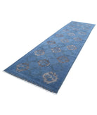 Onyx 3'10'' X 14'2'' Hand-Knotted Wool Rug 3'10'' x 14'2'' (115 X 425) / Blue / Grey