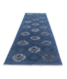 Onyx 3'10'' X 14'2'' Hand-Knotted Wool Rug 3'10'' x 14'2'' (115 X 425) / Blue / Grey