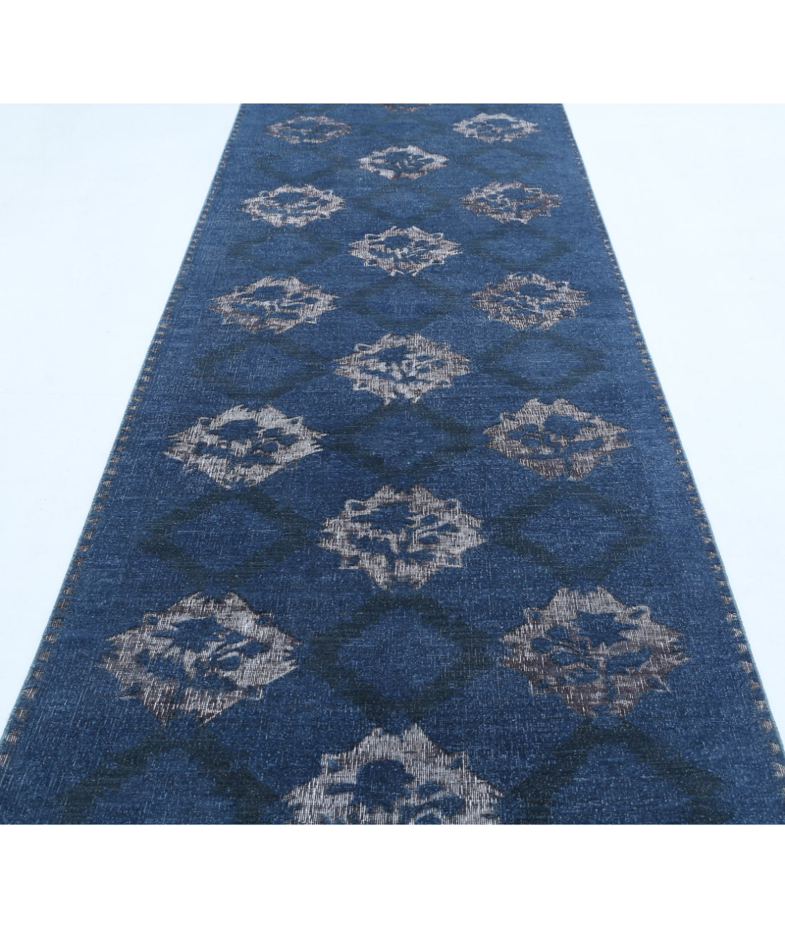 Onyx 3'10'' X 14'2'' Hand-Knotted Wool Rug 3'10'' x 14'2'' (115 X 425) / Blue / Grey