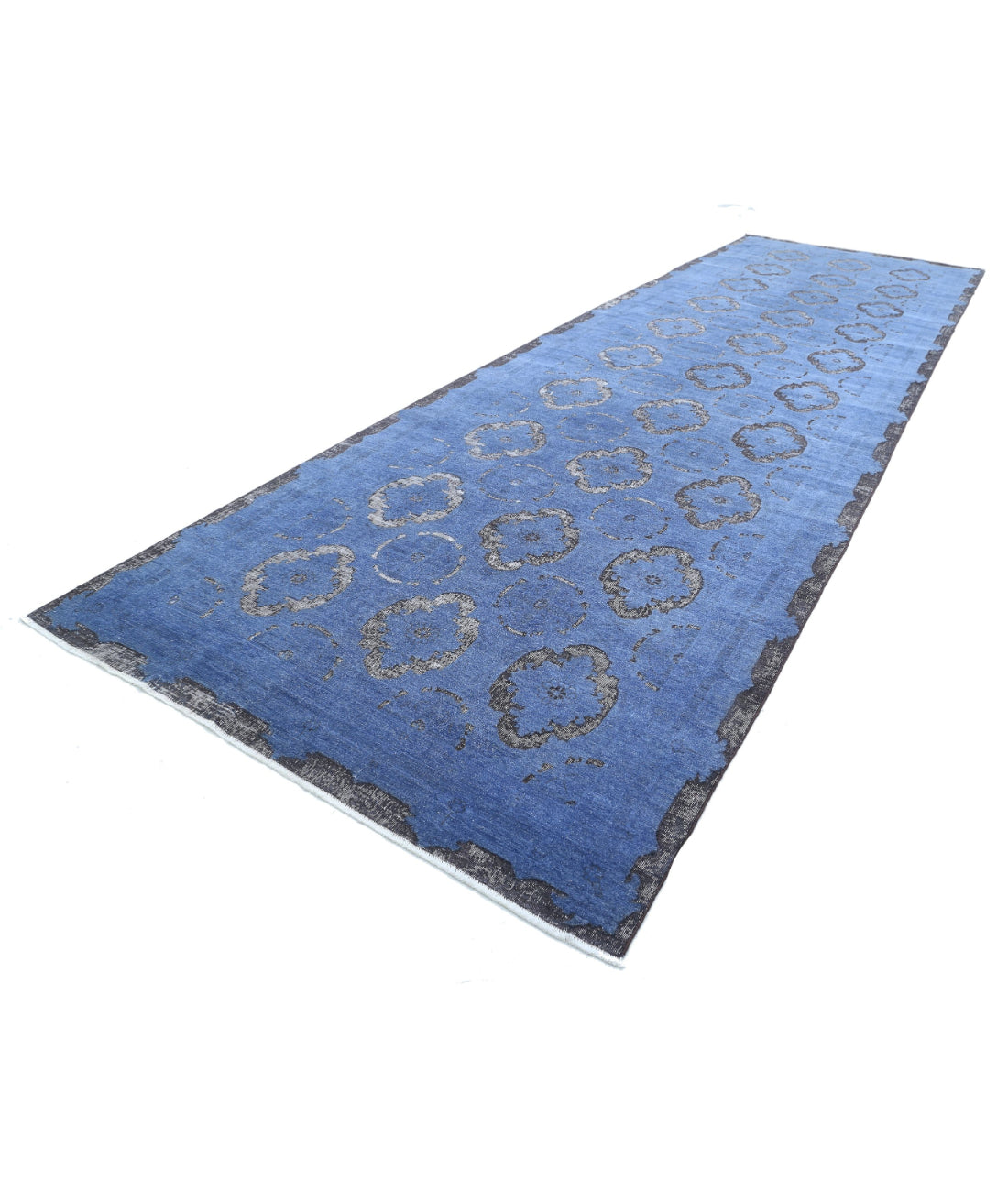 Onyx 6'3'' X 20'4'' Hand-Knotted Wool Rug 6'3'' x 20'4'' (188 X 610) / Blue / Blue