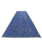 Onyx 6'3'' X 20'4'' Hand-Knotted Wool Rug 6'3'' x 20'4'' (188 X 610) / Blue / Blue