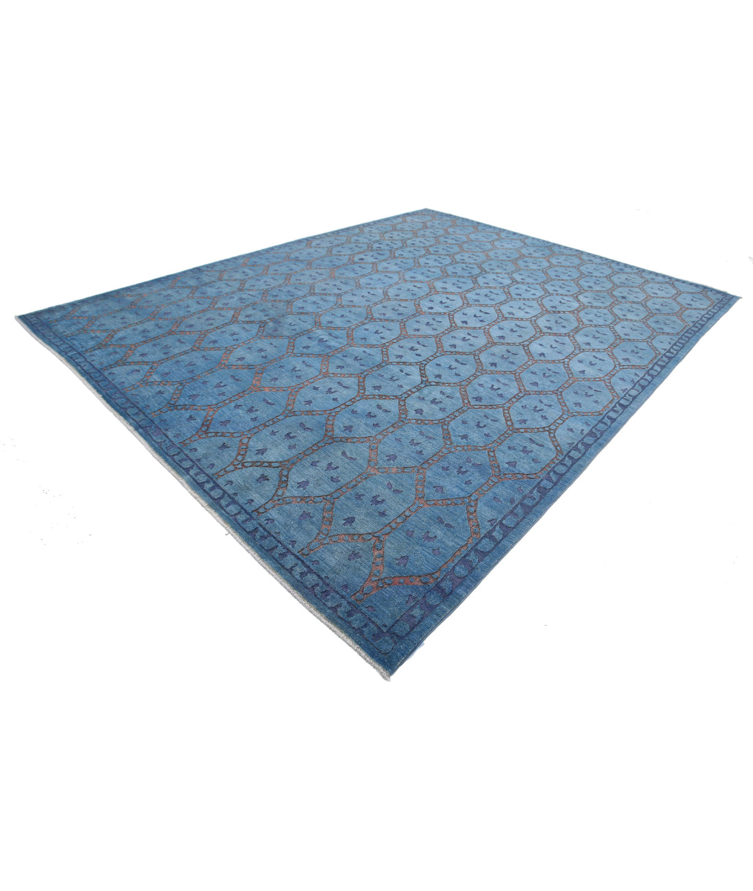 Onyx 10'2'' X 13'0'' Hand-Knotted Wool Rug 10'2'' x 13'0'' (305 X 390) / Blue / Peach