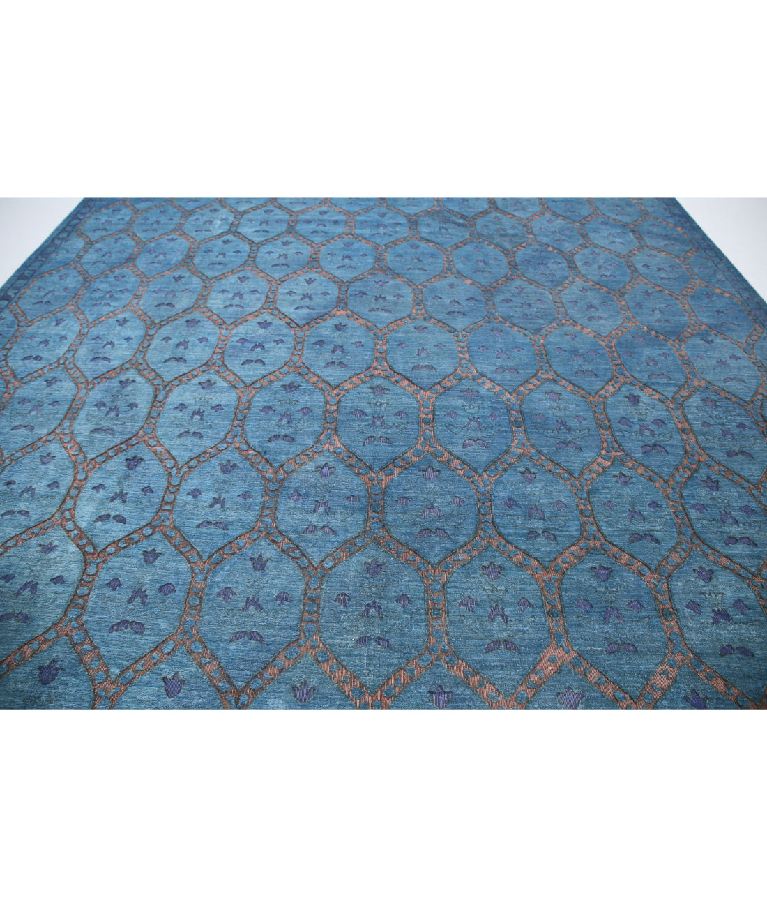 Onyx 10'2'' X 13'0'' Hand-Knotted Wool Rug 10'2'' x 13'0'' (305 X 390) / Blue / Peach