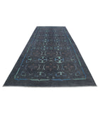 Onyx 6'3'' X 13'6'' Hand-Knotted Wool Rug 6'3'' x 13'6'' (188 X 405) / Grey / Blue