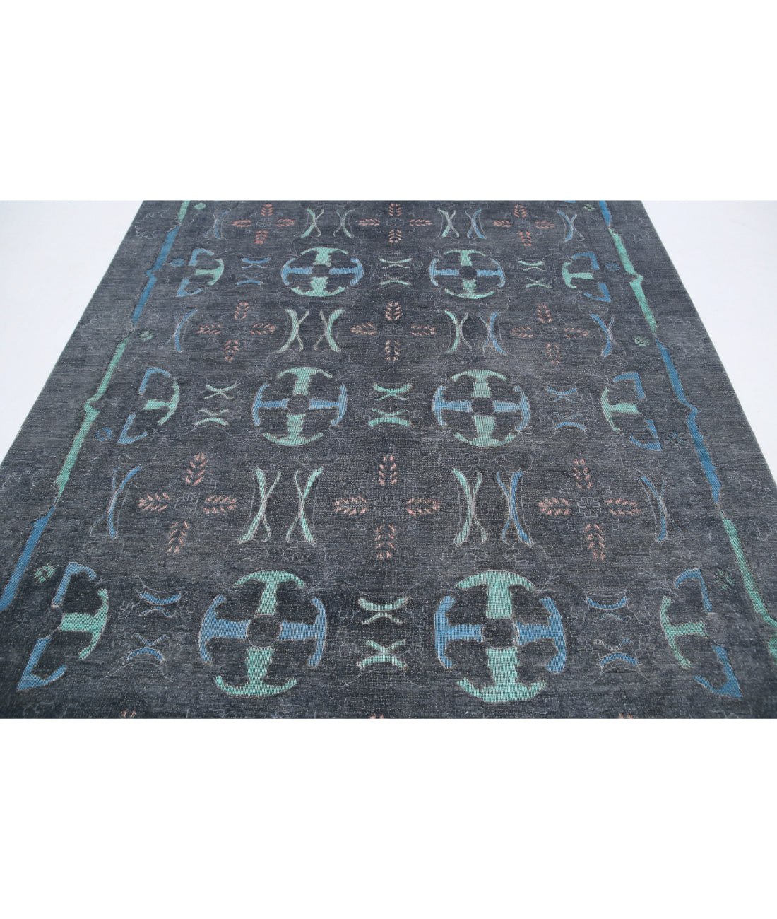 Onyx 6'3'' X 13'6'' Hand-Knotted Wool Rug 6'3'' x 13'6'' (188 X 405) / Grey / Blue