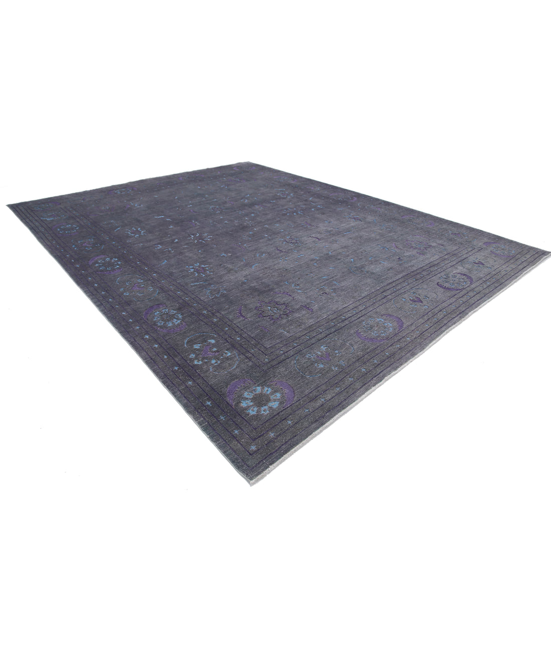 Onyx 11'9'' X 14'11'' Hand-Knotted Wool Rug 11'9'' x 14'11'' (353 X 448) / Grey / Blue