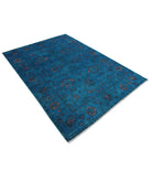 Onyx 5'5'' X 7'7'' Hand-Knotted Wool Rug 5'5'' x 7'7'' (163 X 228) / Teal / Teal