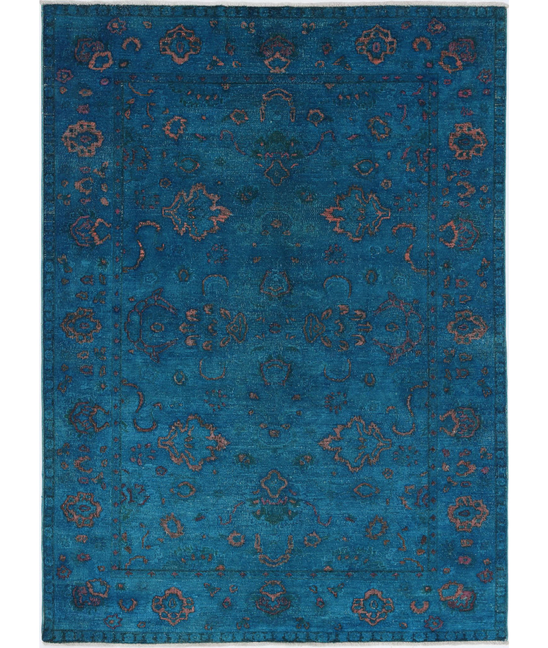 Onyx 5'5'' X 7'7'' Hand-Knotted Wool Rug 5'5'' x 7'7'' (163 X 228) / Teal / Teal