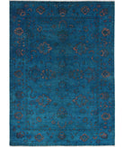 Onyx 5'5'' X 7'7'' Hand-Knotted Wool Rug 5'5'' x 7'7'' (163 X 228) / Teal / Teal