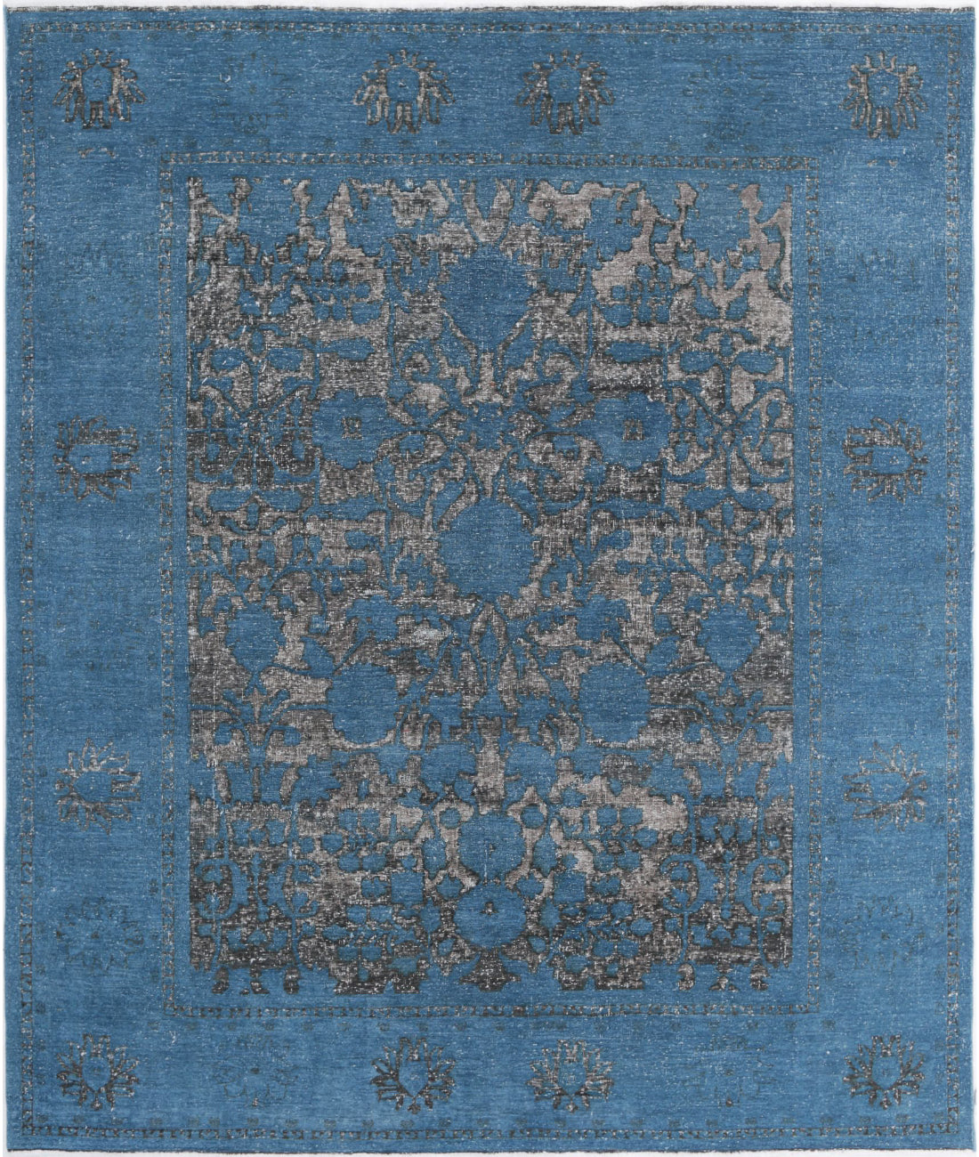 Onyx 7'10'' X 9'3'' Hand-Knotted Wool Rug 7'10'' x 9'3'' (235 X 278) / Blue / Brown