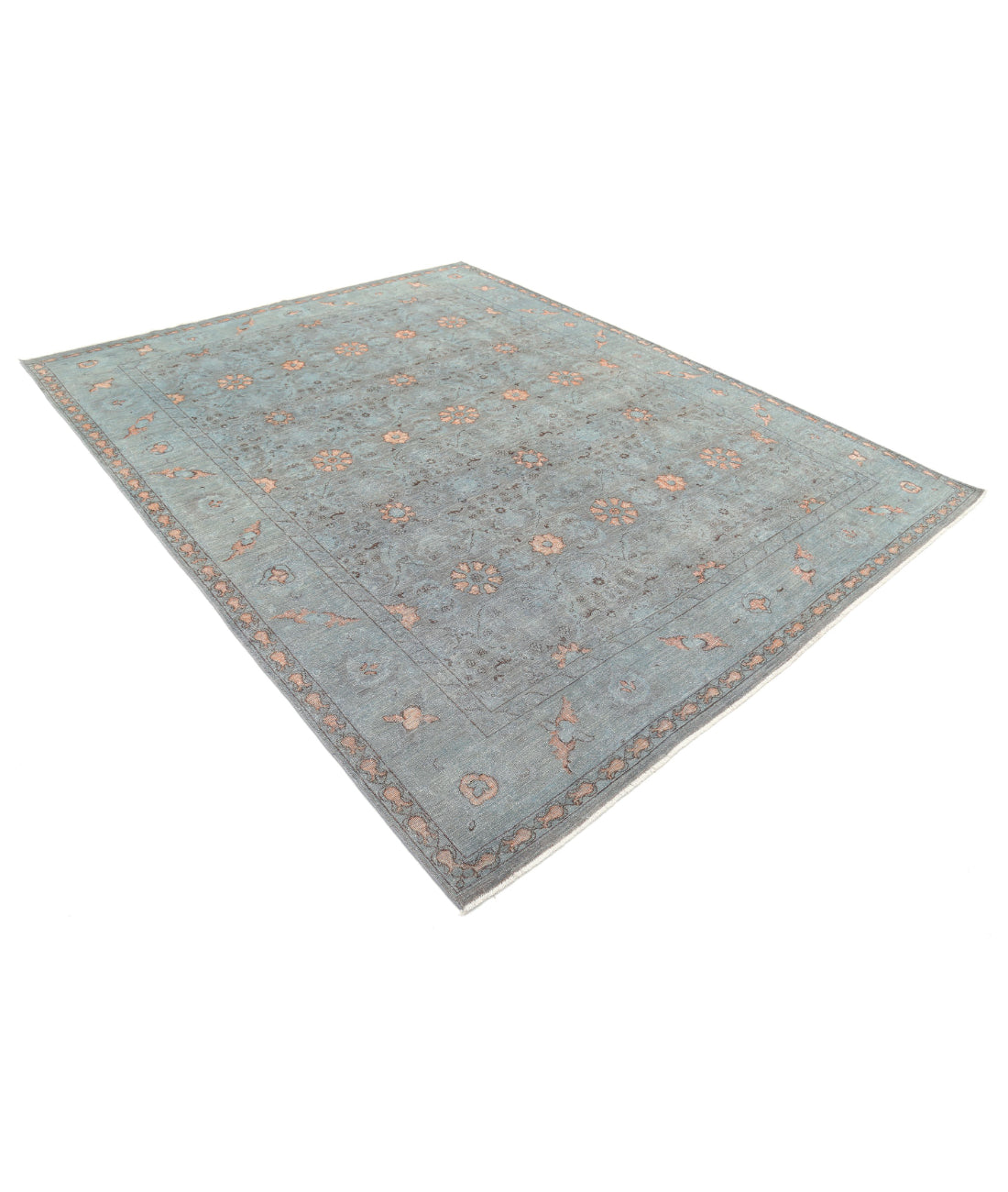 Onyx 7'11'' X 10'1'' Hand-Knotted Wool Rug 7'11'' x 10'1'' (238 X 303) / Blue / Grey