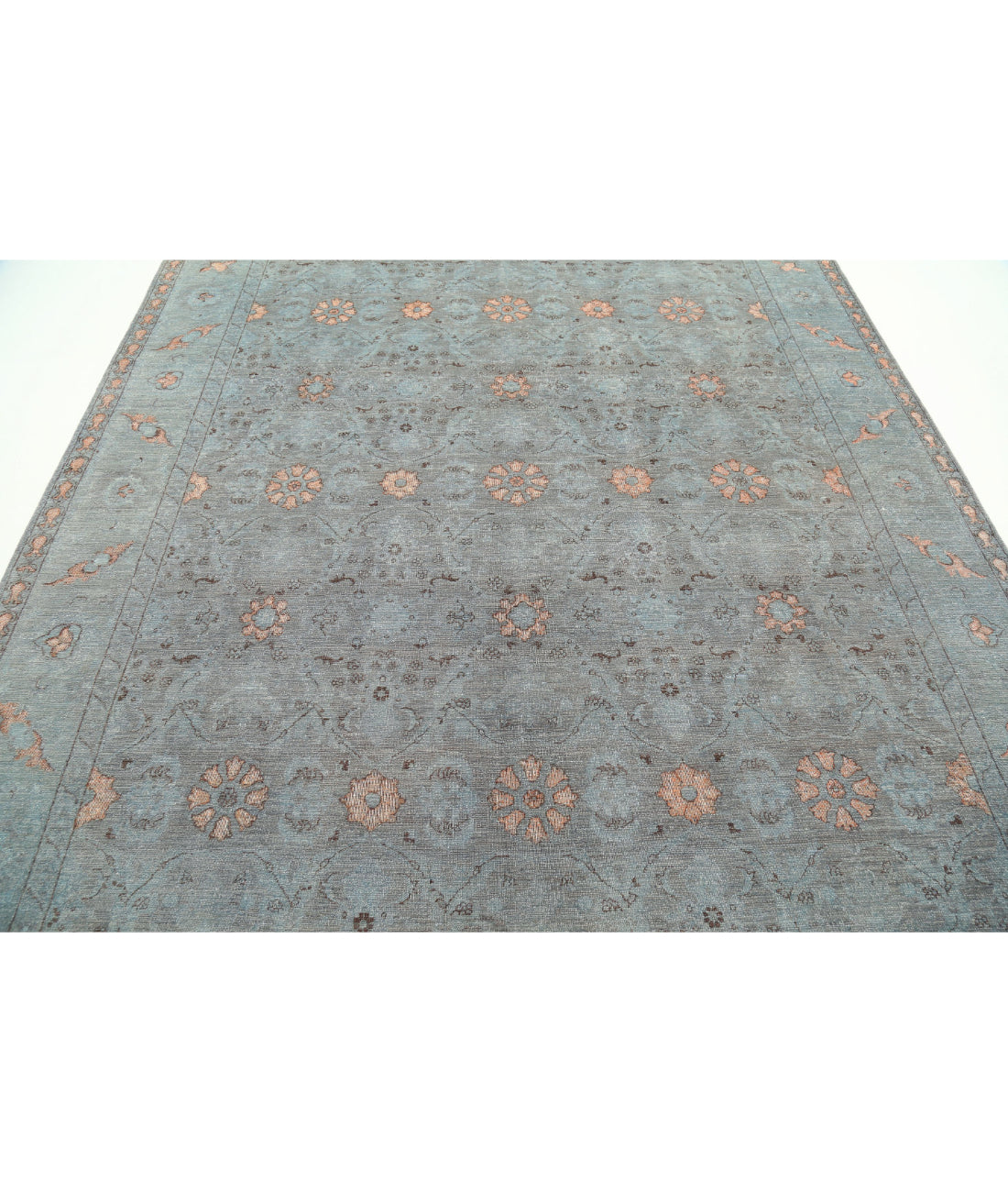 Onyx 7'11'' X 10'1'' Hand-Knotted Wool Rug 7'11'' x 10'1'' (238 X 303) / Blue / Grey