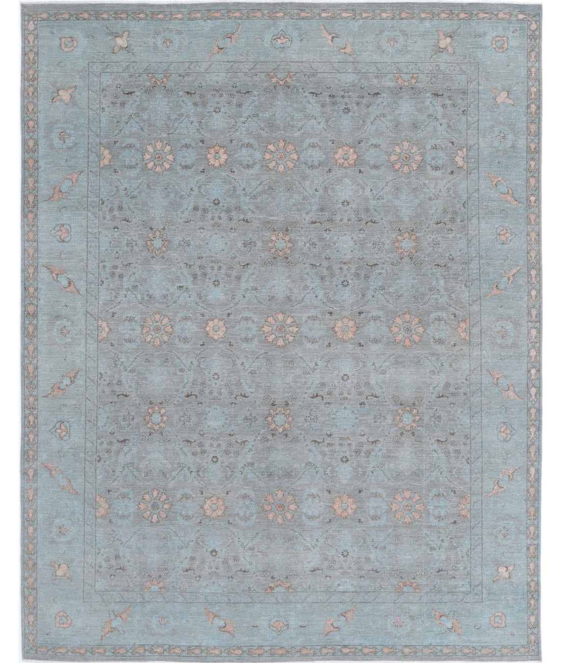 Onyx 7'11'' X 10'1'' Hand-Knotted Wool Rug 7'11'' x 10'1'' (238 X 303) / Blue / Grey