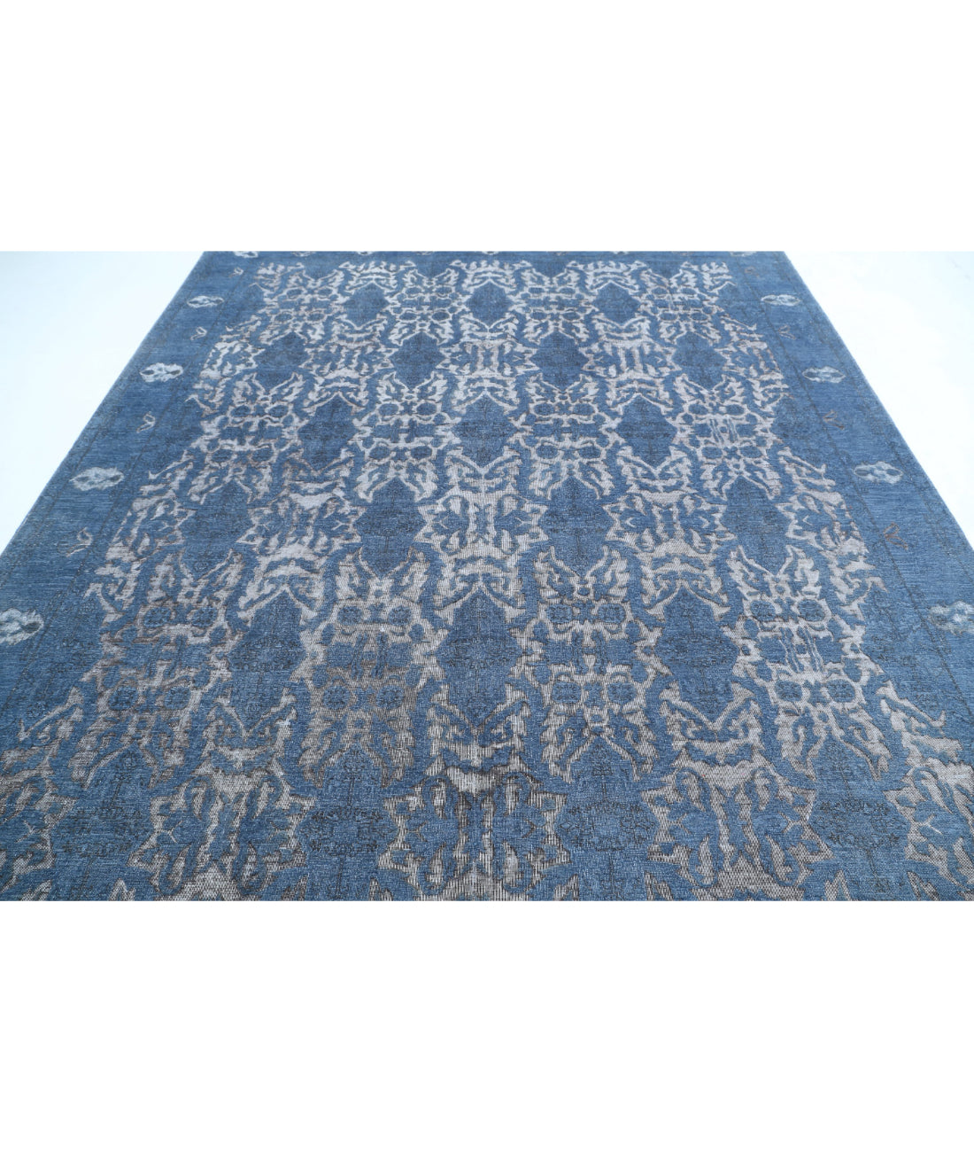 Onyx 8'10'' X 11'4'' Hand-Knotted Wool Rug 8'10'' x 11'4'' (265 X 340) / Blue / Ivory