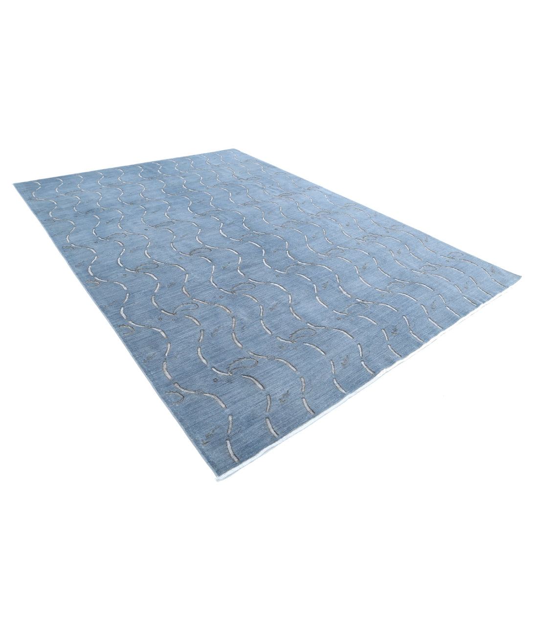 Onyx 8'7'' X 11'9'' Hand-Knotted Wool Rug 8'7'' x 11'9'' (258 X 353) / Grey / Blue