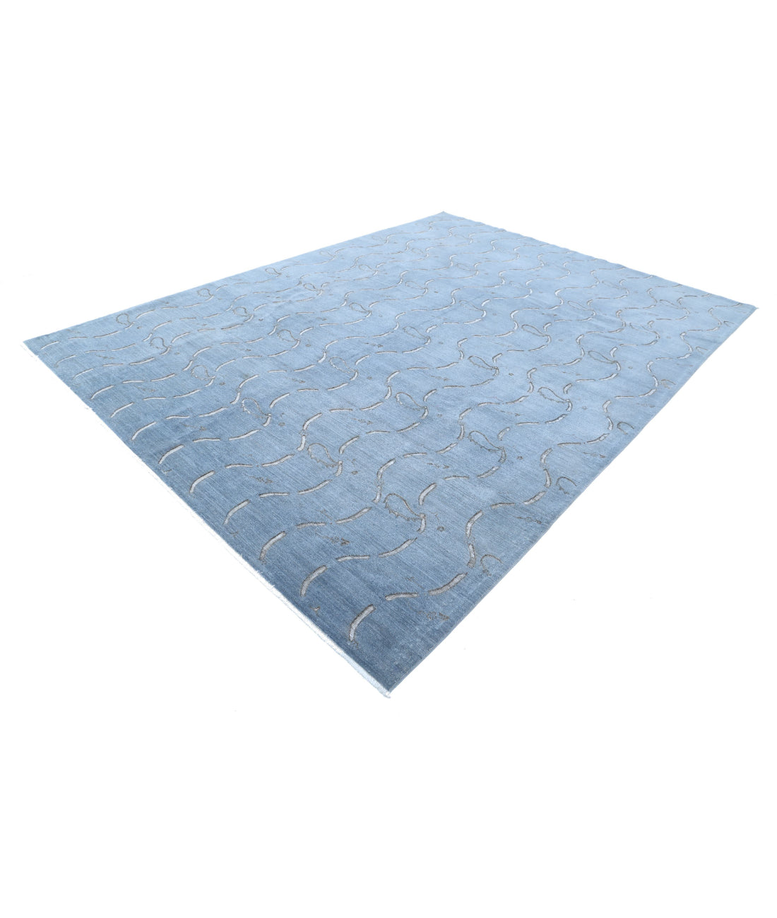 Onyx 8'7'' X 11'9'' Hand-Knotted Wool Rug 8'7'' x 11'9'' (258 X 353) / Grey / Blue