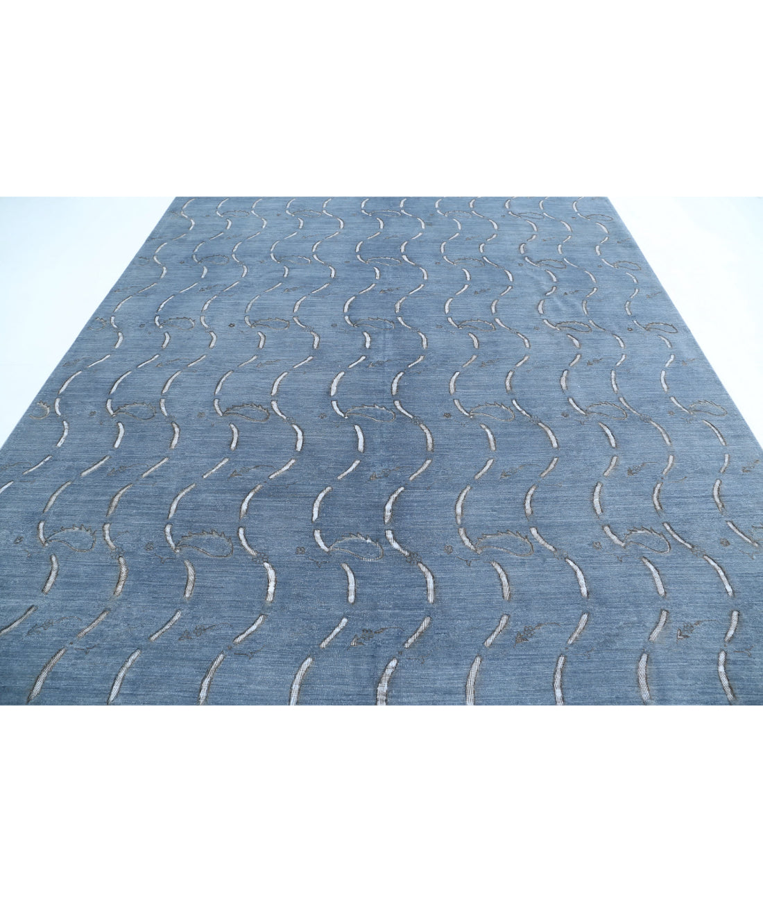 Onyx 8'7'' X 11'9'' Hand-Knotted Wool Rug 8'7'' x 11'9'' (258 X 353) / Grey / Blue