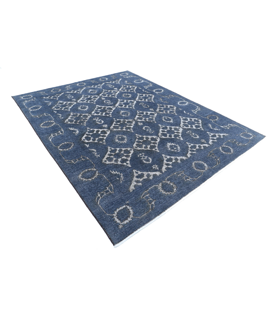 Onyx 7'8'' X 9'7'' Hand-Knotted Wool Rug 7'8'' x 9'7'' (230 X 288) / Grey / Grey