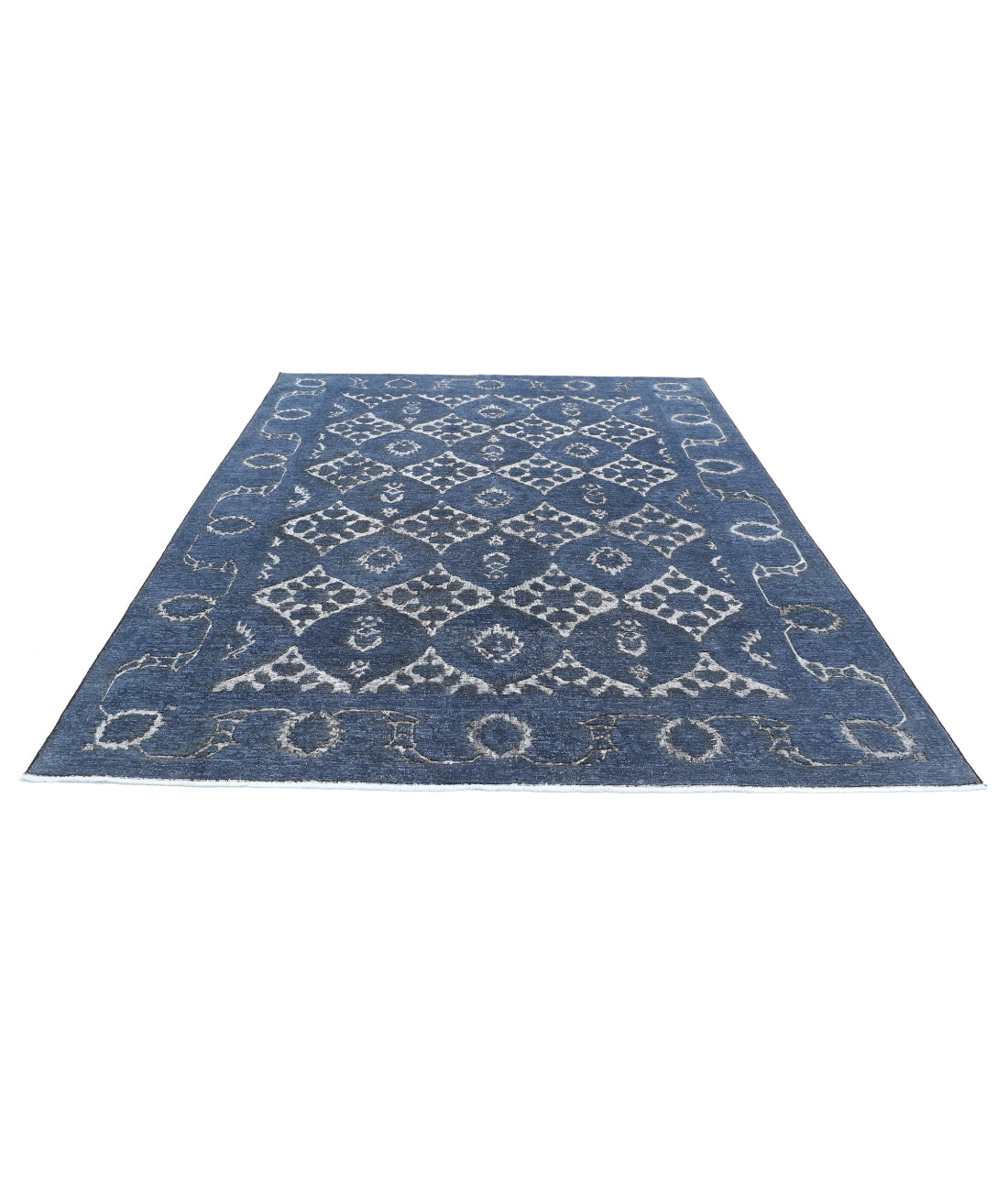 Onyx 7'8'' X 9'7'' Hand-Knotted Wool Rug 7'8'' x 9'7'' (230 X 288) / Grey / Grey